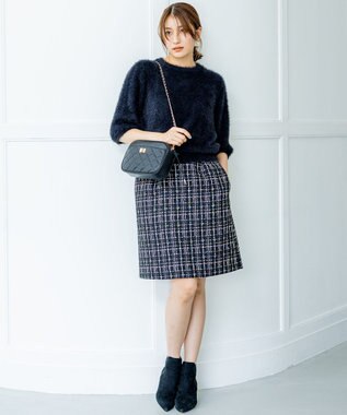 組曲 L ファンシーツィード ミニスカート ブラック系9