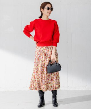 組曲 【選べる8色展開・春まで使える！】バックレースカラー ニット レッド系