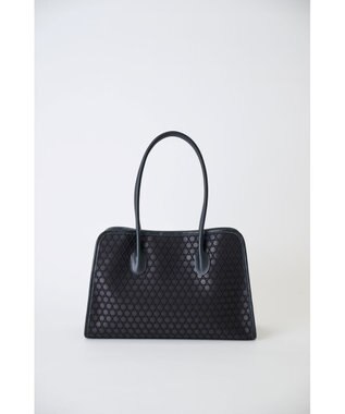 MIYABIYA 【撥水加工】篭目柄エンボスボンディングラウンドトート ブラック