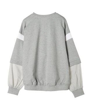 AMERICAN HOLIC 袖異素材ミニ裏毛プルオーバー Light Gray Mixture