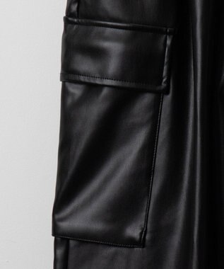 WEGO 【ユニセックス着用ITEM】エコレザーカーゴスラックス ブラック