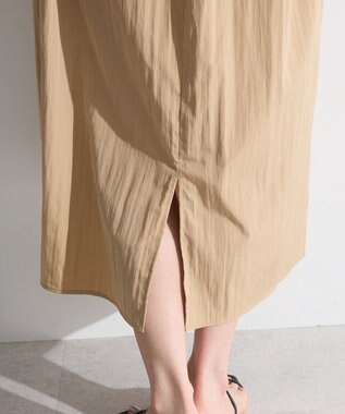 Green Parks ラメリブペプラムドッキングワンピース Beige