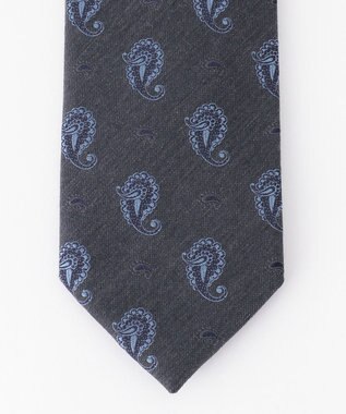 JOSEPH ABBOUD 【日本製】ペイズリーレジメンタル ネクタイ グレー系