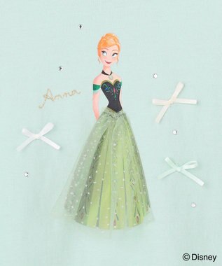 ANY KIDS 【ディズニー/FROZEN】【綿100%】袖チュール Tシャツ ミント（「アナ」）