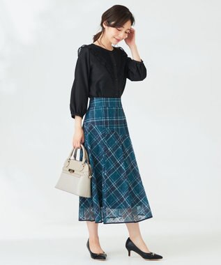 ANY SIS 【洗える】レースフリル ブラウス ブラック