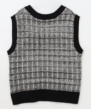 ANY L 【洗濯機可】ツイーディベスト ブラック