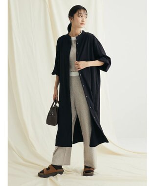 CRAFT STANDARD BOUTIQUE レーヨンデシンバンドカラーワンピース Black