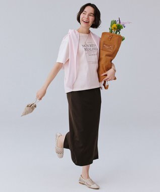 UNFILO L BEAUTY FORM JERSEY Light Iラインスカート ブラウン