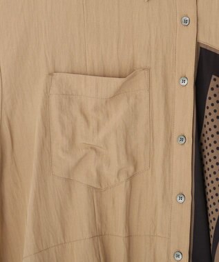 YECCA VECCA スカーフデザインアシメハーフスリーブシャツ Beige
