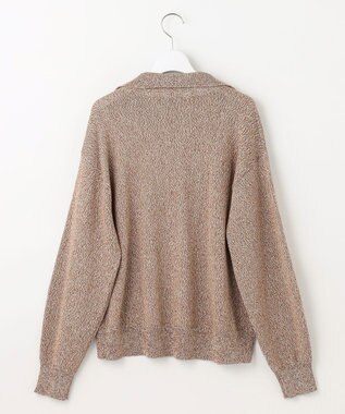 自由区 S ペーパーウールコットン襟付き ニット キャメル系
