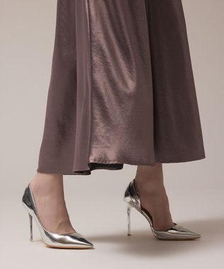 GRACE CONTINENTAL サテンバイアススカート ブラウン