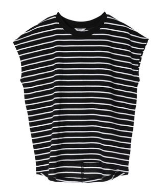 AMERICAN HOLIC 接触冷感フレンチスリーブカットプルオーバー Border Black