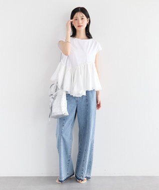 YECCA VECCA アシメペプラムカットソー Off White