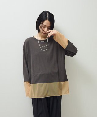 Green Parks シアーチュールドッキングプルオーバー Dark Gray