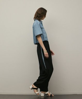 GRACE CONTINENTAL ハーフスリーブデニムシャツ ブルー