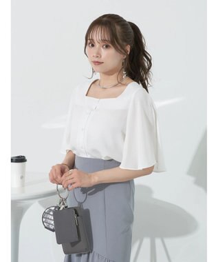 earth music&ecology ２ＷＡＹショルダースリットブラウス Off White