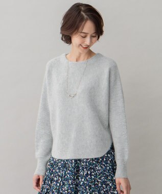 自由区 L 【洗える】シャイニールレックス ドルマンスリーブニット ライトグレー系