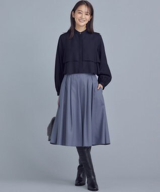組曲 【WEB限定色あり】フルコーデフリルシャツ ネイビー系