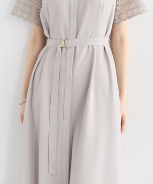 YECCA VECCA レース切替ワンピース Gray Beige