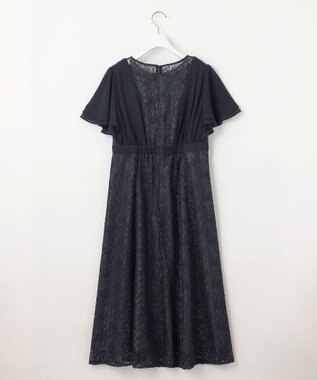 ANY SIS 【Lily Calin】ナローフレアレース ドレス ネイビー