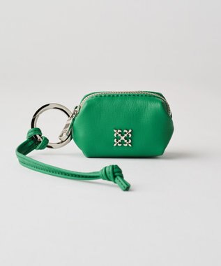 russet カラビナ付き レザーミニポーチ型チャーム(Z-220) Green