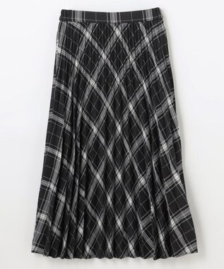 ANY 【洗濯機可/ウエストゴム】チェックプリーツスカート ブラックチェック
