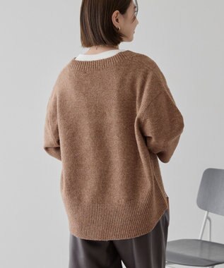 AMERICAN HOLIC ワイドリブVネックプルオーバー Brown