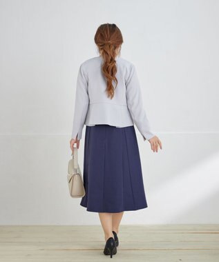 Tiaclasse L 【安田美沙子さん着用・洗える】フレアAラインリボンワンピース ネイビー