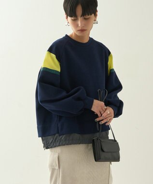 AMERICAN HOLIC ドロストライン切替ポンチプルオーバー Navy