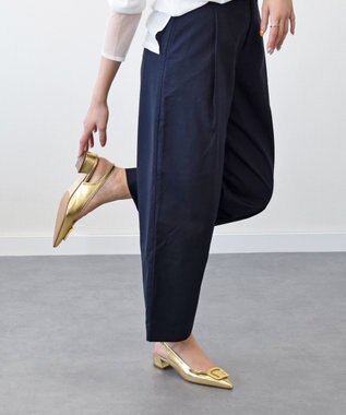 INTER-CHAUSSURES 【FABIO RUSCONI】ポインテッドトウバックルバックバンド ゴールド