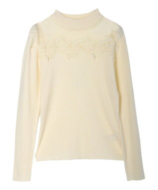 earth music&ecology シアードッキングニットプルオーバー Ivory