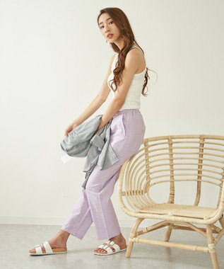 OP／FILA 【OP】ジャガード織ロングパンツ パープル