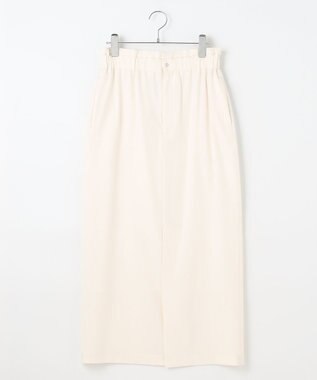 #Newans 【洗濯機可能/ウエストゴム】ロングナロースカート ホワイト