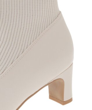 Maison de FLEUR リボンビジューニットブーツ Ivory