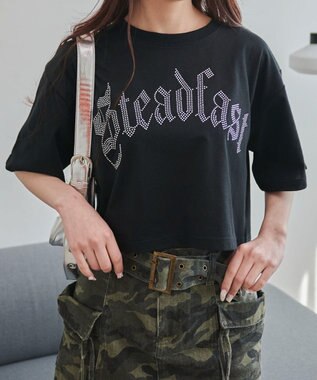 WEGO ラインストーンショートT ブラック