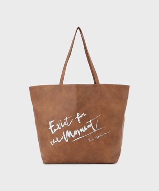 GRACE CONTINENTAL ロゴレザートート ブラウン