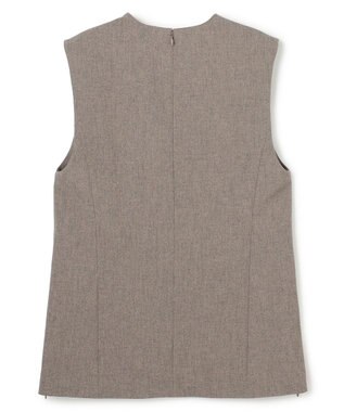 uncrave ウォッシャブルウールライクツイル ジレ シャンブレーチャコール