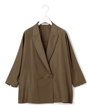 ICB 【接触冷感・UVケア・速乾・洗える】シルクエステルタフタ ブラウスジャケット カーキ系