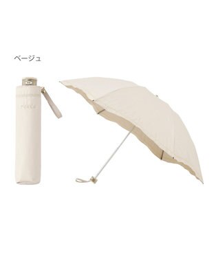 FURLA 晴雨兼用日傘 折りたたみ傘 ジッパー刺繍 ／遮光 遮熱 UV 