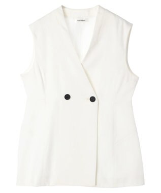 Green Parks AnriettMusee ネック切替デザインベスト Off White