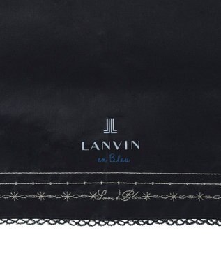 MOONBAT 【一級遮光/晴雨兼用】LANVIN en Bleu (ランバン オン ブルー)  折りたたみ日傘 ラメ刺繍 ピコレース ディープブルー