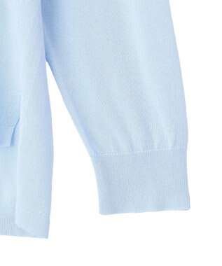 YECCA VECCA ハイゲージミドル丈Vネックカーディガン Sax