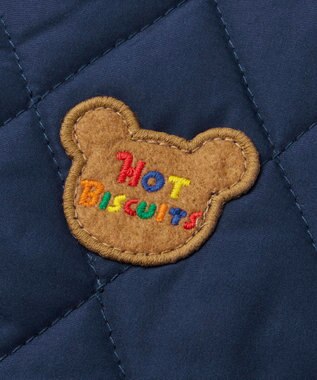 MIKI HOUSE HOT BISCUITS 【80-120cm】 抗菌・抗ウイルス ノーカラー キルティングジャンパー 紺