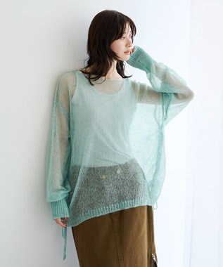 YECCA VECCA ドロストメッシュニット