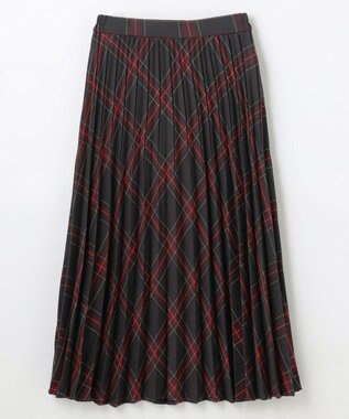 ANY 【洗濯機可/ウエストゴム】チェックプリーツスカート レッドチェック