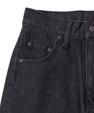 WEGO 【MLサイズ展開】ハートサイドラインストレートパンツ ブラック