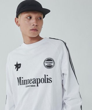 WEGO 【ユニセックス着用ITEM】ラインゲームロゴT（LS） ホワイト