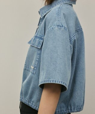 GRACE CONTINENTAL ハーフスリーブデニムシャツ ブルー