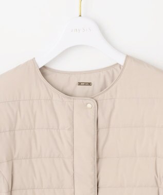 ANY SIS S 【2WAY】ノーカラーミドル ダウン ベージュ