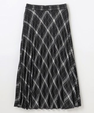 ANY 【洗濯機可/ウエストゴム】チェックプリーツスカート ブラックチェック